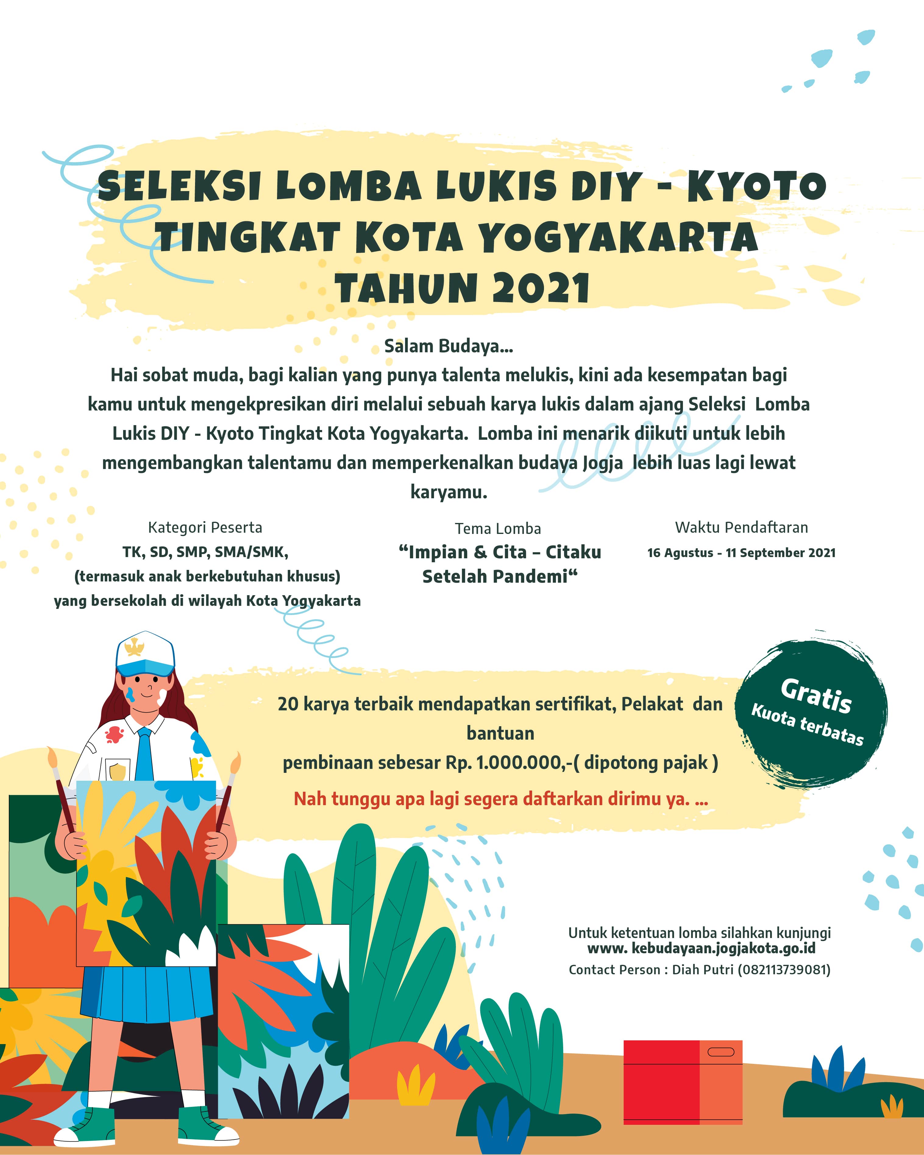 Seleksi Lomba Lukis DIY-Kyoto Tingkat Kota Yogyakarta Tahun 2021