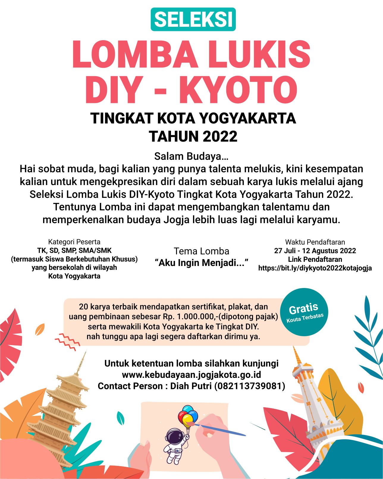 Seleksi Lomba Lukis DIY-Kyoto Tingkat Kota Yogyakarta  Tahun 2022