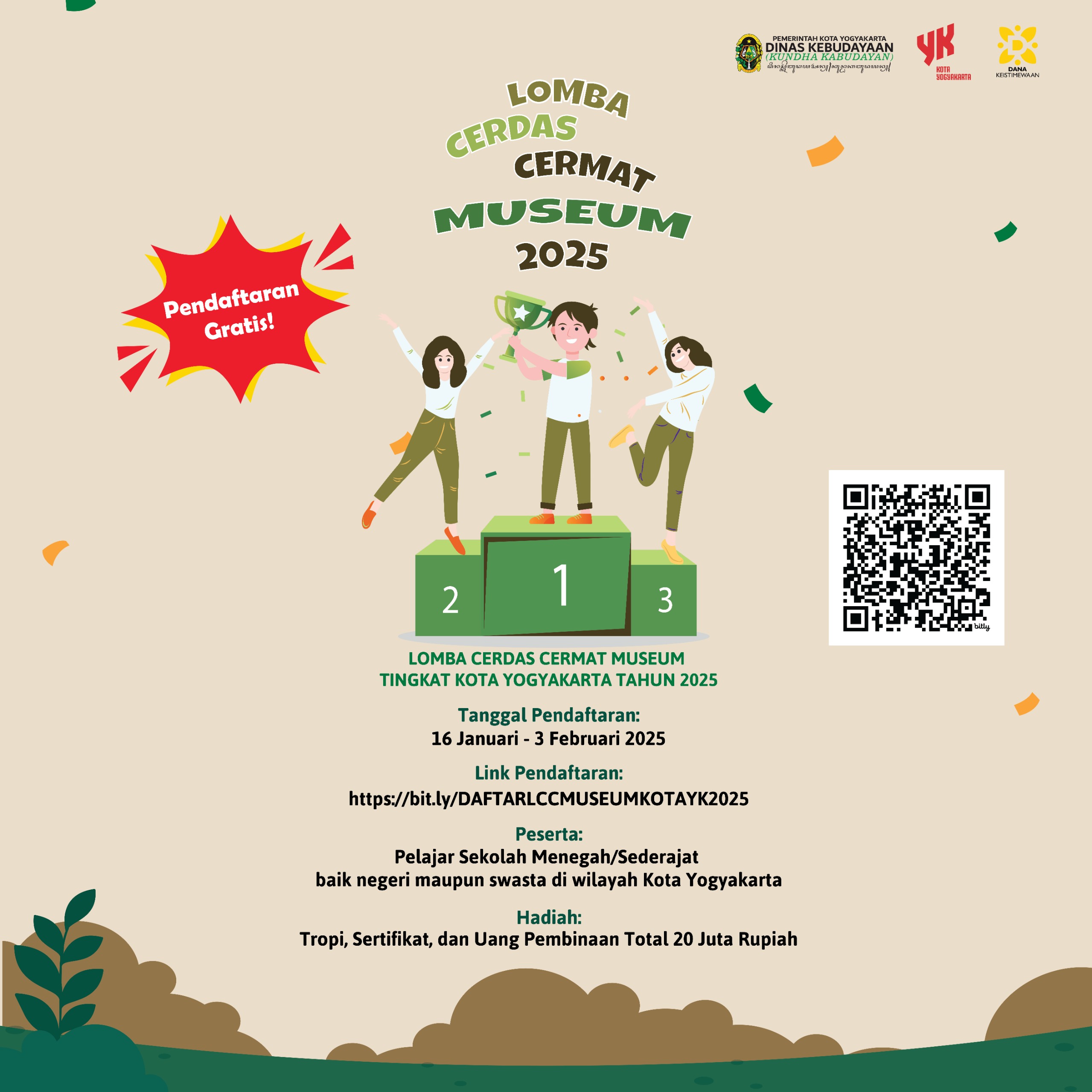 Lomba Cerdas Cermat Museum Tingkat Kota Yogyakarta Tahun 2025 Kembali Dibuka!